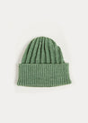 Cable Knit Hat in Green (4-10Y) Knitted Accessories  from Pepa London US