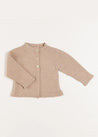 Cable Detail Cardigan in Beige (6mths-3yrs) Knitwear  from Pepa London US