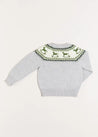 Rocking Horse Intarsia Cardigan in Grey (6mths-3yrs) Knitwear from Pepa London US