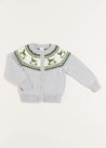 Rocking Horse Intarsia Cardigan in Grey (6mths-3yrs) Knitwear from Pepa London US