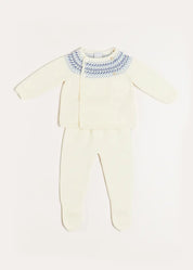 Fair Isle Knitted Set in Cream (1-9mths) Knitted Sets from Pepa London US