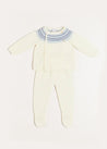 Fair Isle Knitted Set in Cream (1-9mths) Knitted Sets  from Pepa London US