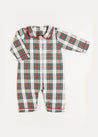 Sussex Tartan Peter Pan Collar Nightwear in Red (6mths-3yrs) Nightwear  from Pepa London US