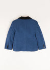 Wool Velvet Collar Blazer in Blue (4-10yrs) Coats  from Pepa London US