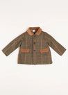 Cambridge Check Coat in Brown (18mths-3yrs) Coats  from Pepa London US