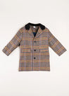 Sutherland Check Tailored Coat in Green (4-10yrs) Coats  from Pepa London US