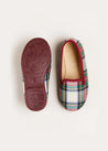 Sussex Tartan Slippers in Red (24-34EU) Shoes  from Pepa London US