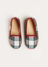 Sussex Tartan Slippers in Red (24-34EU) Shoes  from Pepa London US