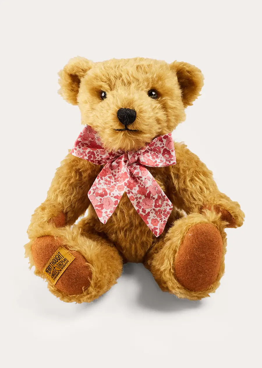 Limited Edition Merrythought & Pepa Teddy Bear With Emilia Floral Bow in Pink (S-L) TOYS from Pepa London US
