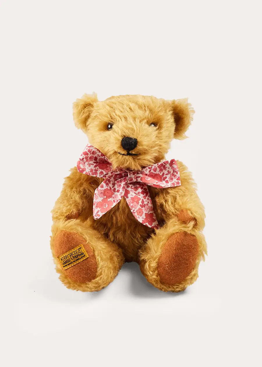 Limited Edition Merrythought & Pepa Teddy Bear With Emilia Floral Bow in Pink (S-L) TOYS from Pepa London US