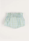 Maxwell Gingham Button Detail Bloomers in Green (1-18mths) BLOOMER from Pepa London US