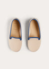 Linen Slippers With Contrast Piping in Cream (24-35EU) SHOES from Pepa London US