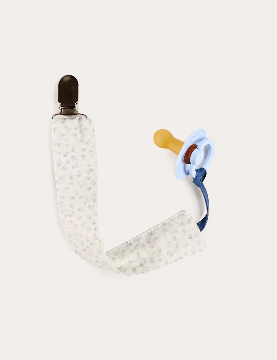 Betsy Floral Dummy Clip Dummy Clip in Baby Blue (OS) Accessories from Pepa London US