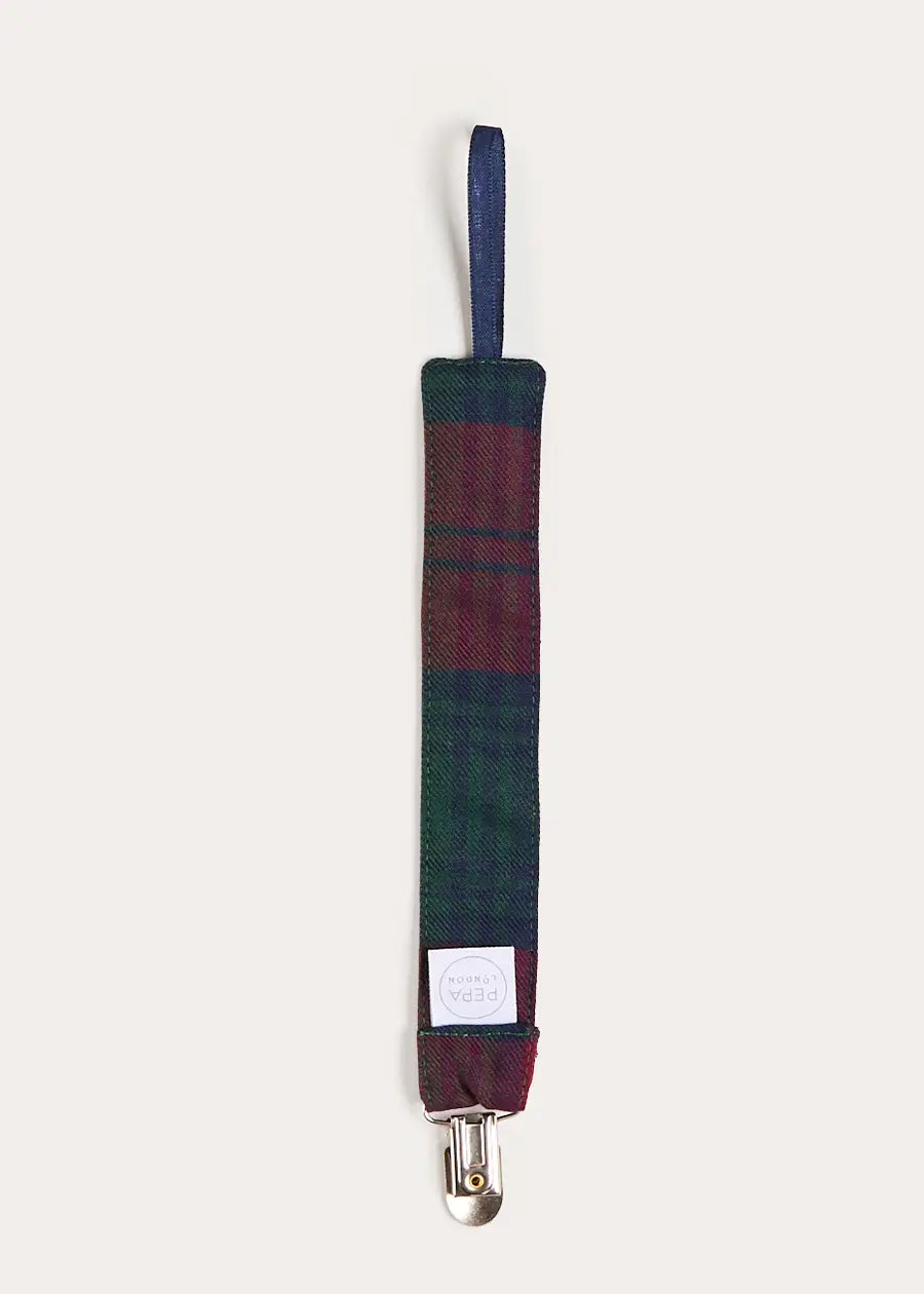 Grovesnor Tartan Dummy Clip Dummy Clip in Red (OS) Accessories from Pepa London US