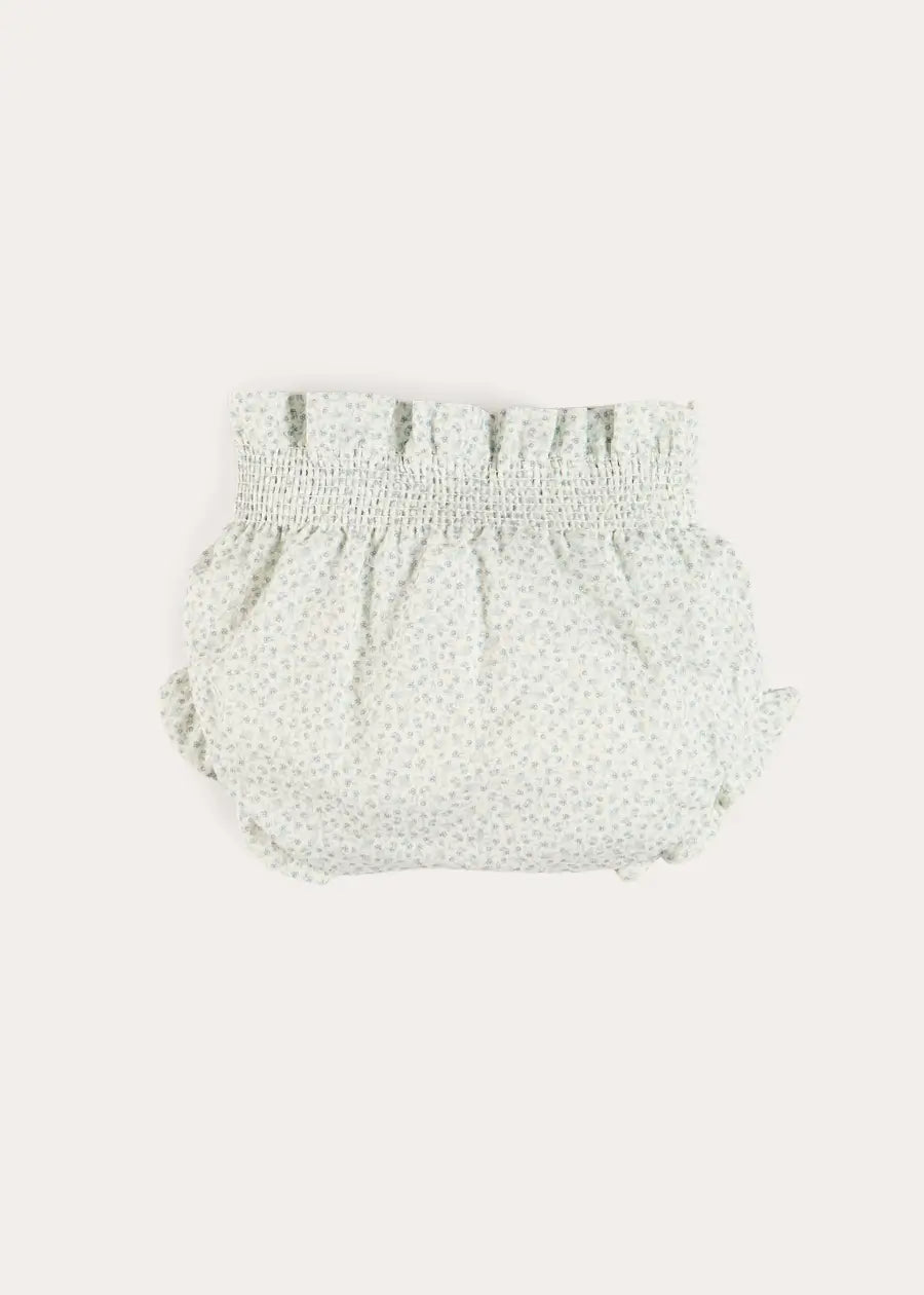 Betsy Floral Hand Smocked Bloomers in Blue (1mth-2yrs) Bloomers from Pepa London US