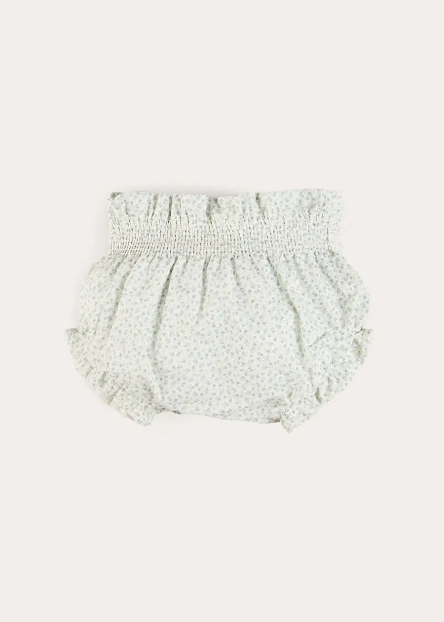 Betsy Floral Hand Smocked Bloomers in Blue (1mth-2yrs) Bloomers from Pepa London US