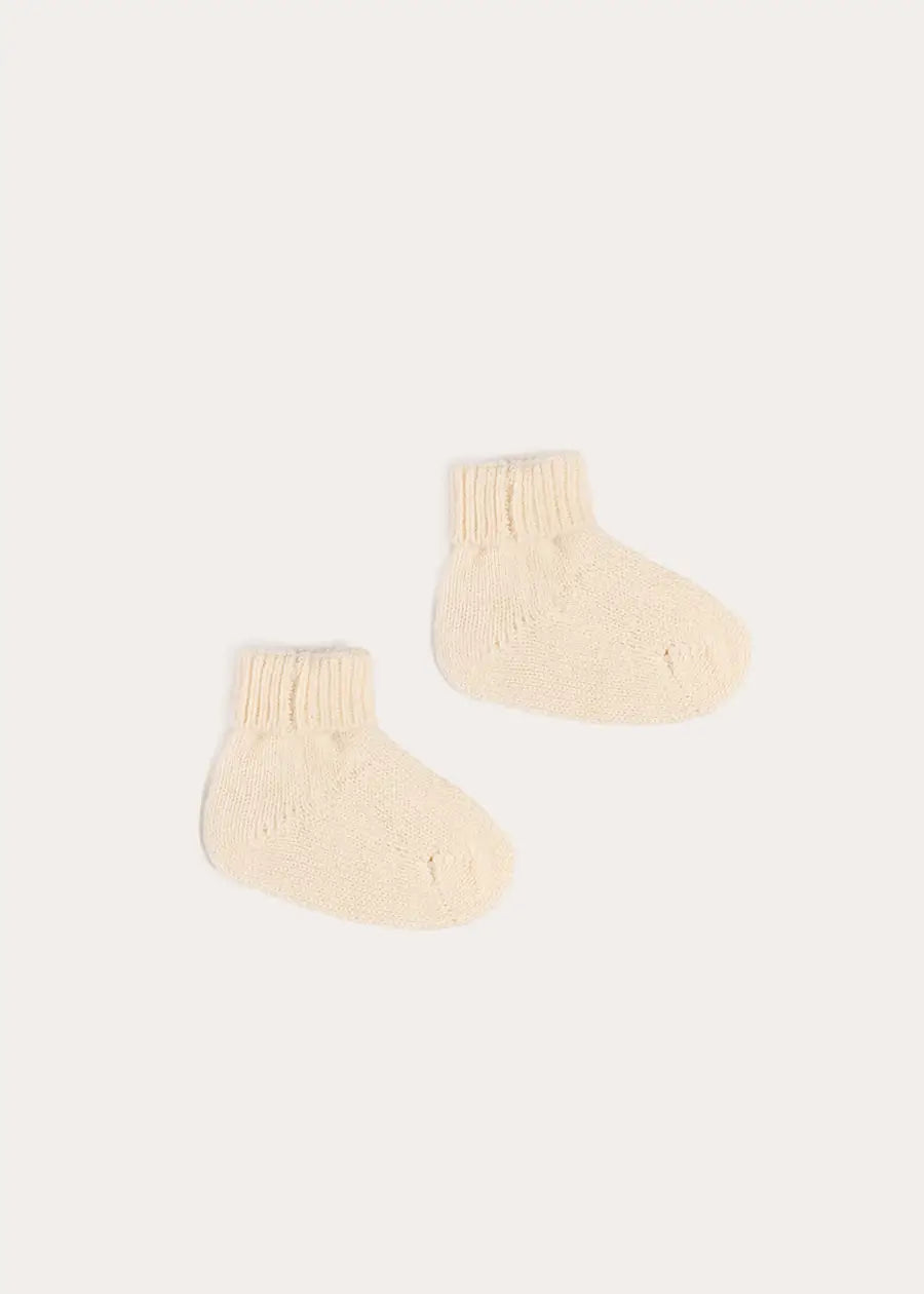 Cashmere Sock Booties in Cream (XS-L) Shoes from Pepa London US