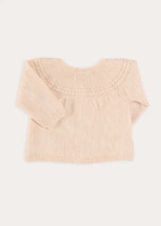 Openwork Trim Detail Cardigan in Cream (1mth-12mths) Knitwear from Pepa London US