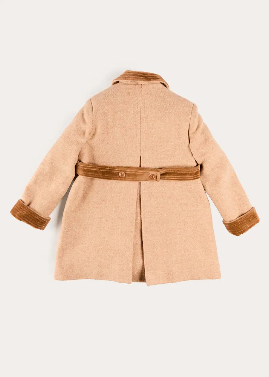 Traditional Double Breasted Coat in Camel (12mths-10yrs) Coats from Pepa London US