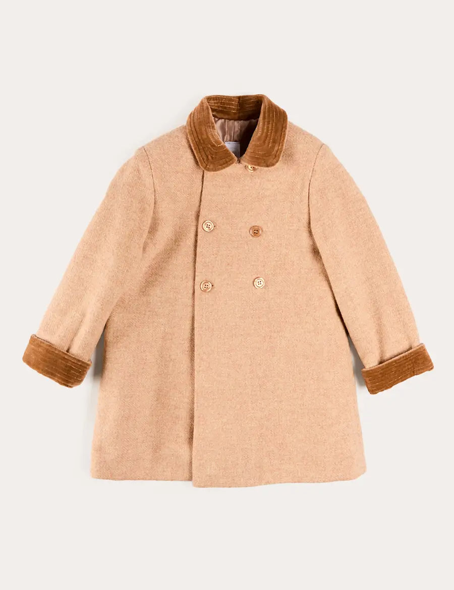 Traditional Double Breasted Coat in Camel (12mths-10yrs) Coats from Pepa London US