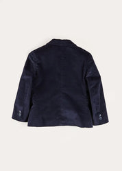Velvet Three Button Blazer Jacket in Navy (4-10yrs) Coats from Pepa London US