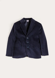 Velvet Three Button Blazer Jacket in Navy (4-10yrs) Coats from Pepa London US