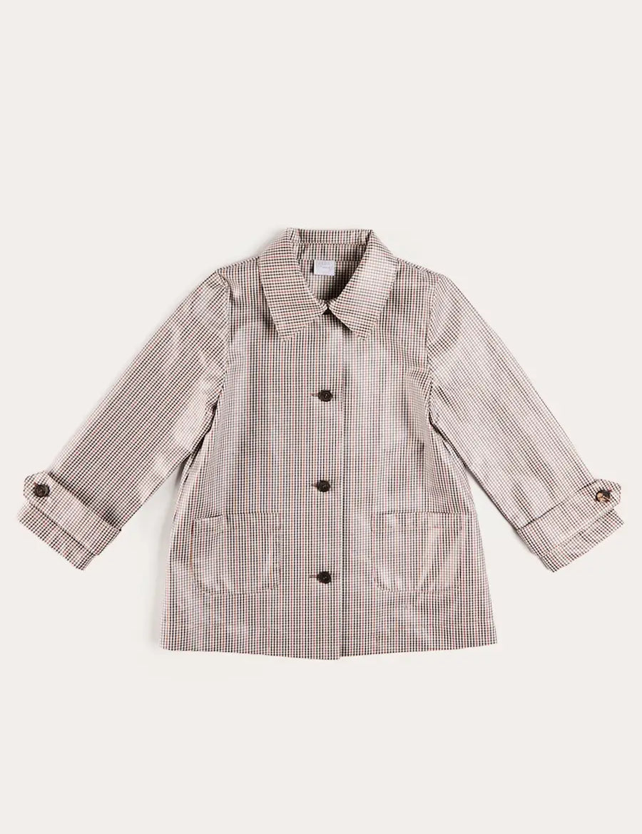 Sloane Check Raincoat with Pockets in Camel (4-10yrs) Coats from Pepa London US