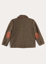 Tweed Blazer with Suede Elbow Patches in Green (4-10yrs) Coats from Pepa London US