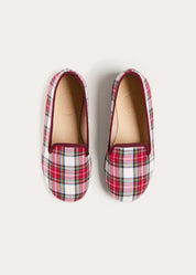 Francis Tartan Slippers in Red (24-35EU) Shoes from Pepa London US