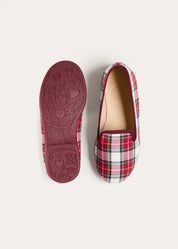 Francis Tartan Slippers in Red (24-35EU) Shoes from Pepa London US