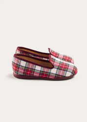 Francis Tartan Slippers in Red (24-35EU) Shoes from Pepa London US