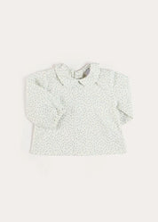 Betsy Floral Long Sleeve Shirt in Blue (1mth-12mths) Shirts from Pepa London US