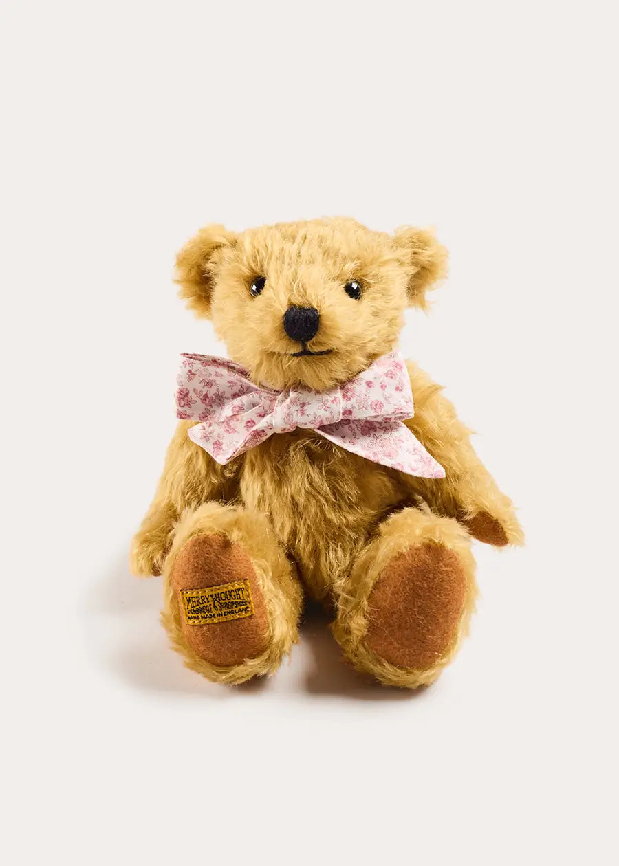 Limited Edition Merrythought & Pepa Teddy Bear in Jane Floral Bow in Pink (S-M) Toys from Pepa London US