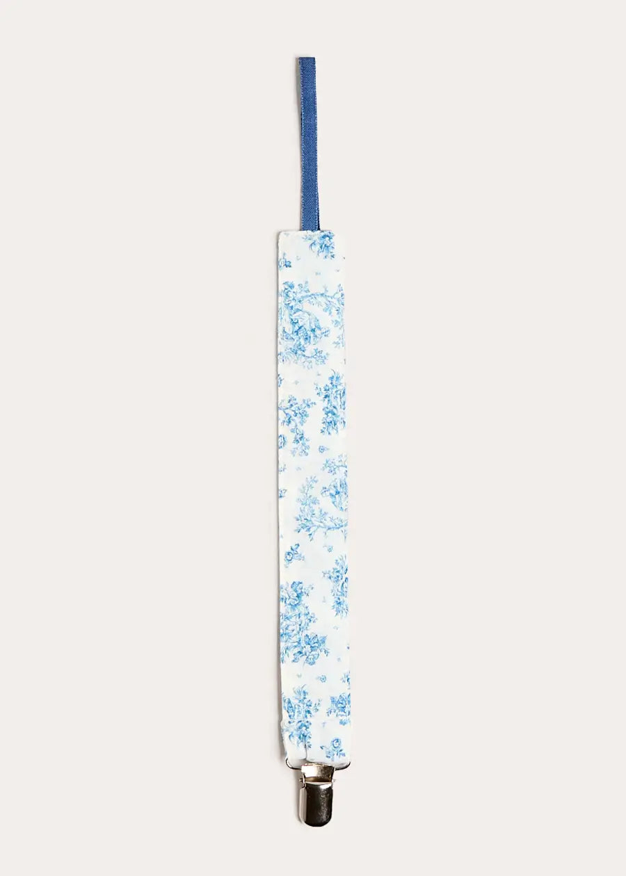 Audrey Toile Dummy Clip in Blue Accessories from Pepa London US