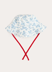 Audrey Toile Beach Hat in Blue (S-L) Accessories from Pepa London US