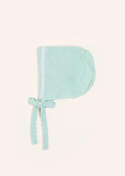Lace Detail Bonnet in Sage Green (0-9mths) Bonnets from Pepa London US