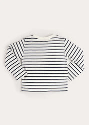 Sailor Stripe Long Sleeve Pocket Detail Top in White (2-10yrs) TOPS & BODYSUITS from Pepa London US