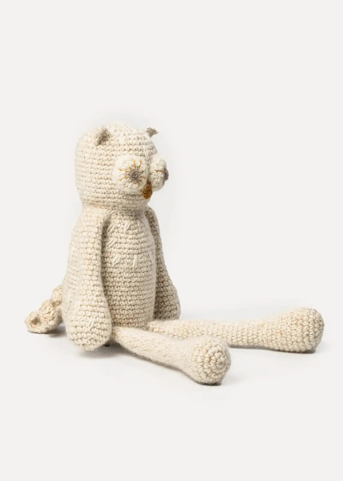 Handmade Baby Alpaca Owl Animal Toy in Beige TOYS from Pepa London US
