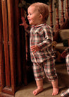 The Sussex Tartan All-In-One Pyjama Baby Girl Look Look  from Pepa London US