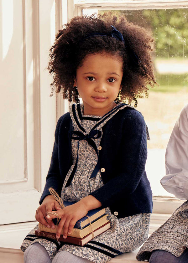 The Blue Floral Evelyn Mariner Dress Baby Girl Look LOOK from Pepa London US