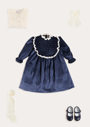 The Navy Velvet Dress Toddler Girl Look