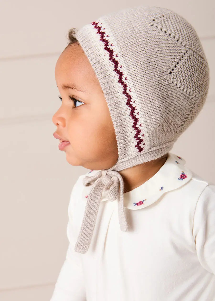 Flower Embroidered Collar Long Sleeve Bodysuit in Red (1mth-3yrs) Tops & Bodysuits from Pepa London US
