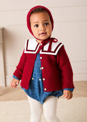 Moreton Check Mariner Collar Long Sleeve Romper in Blue (6mths-2yrs) Rompers from Pepa London US