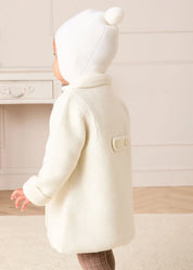 Merino Wool Pom Pom Hat in Cream (S-L) Knitted Accessories from Pepa London US
