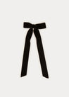 Velvet Long Bow Clip in Black Hair Accessories  from Pepa London US