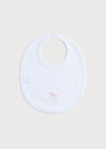 White Bib with Pink Embroidered Rocking Horse Accessories  from Pepa London US