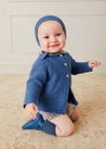 Cable Detail Knitted Bonnet In Blue (S-L) KNITTED ACCESSORIES  from Pepa London US