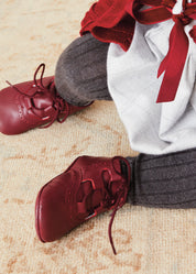 Oxford Pram Booties in Burgundy (17-20EU) Shoes from Pepa London US