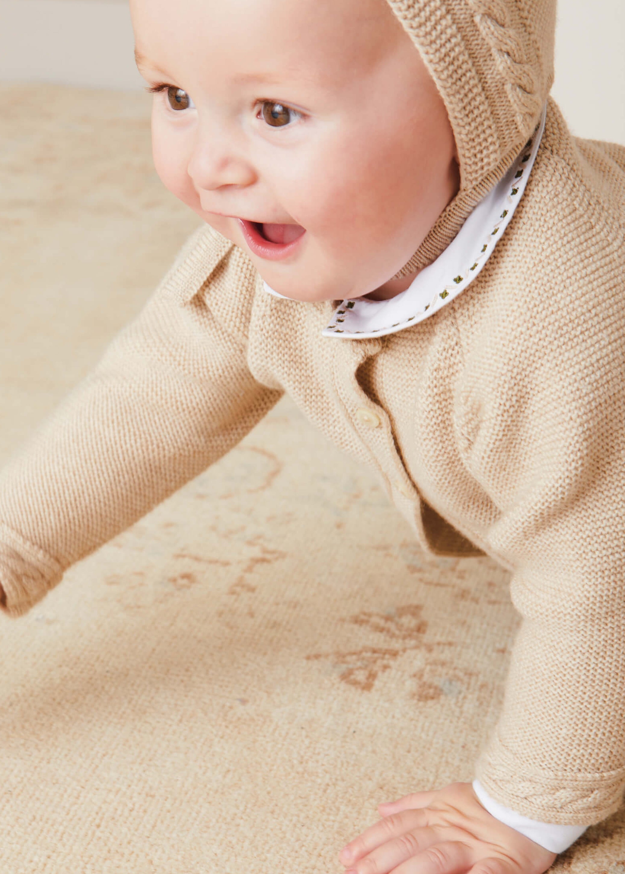 Embroidered Polo Collar Bodysuit in White (0mths-3yrs) Tops & Bodysuits from Pepa London US