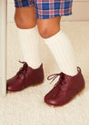 Oxford Baby Booties in Burgundy (20-26EU) Shoes  from Pepa London US